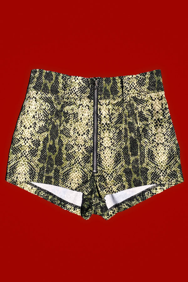 Army Serpent High Waist Zip Front Shorts | Made To Order