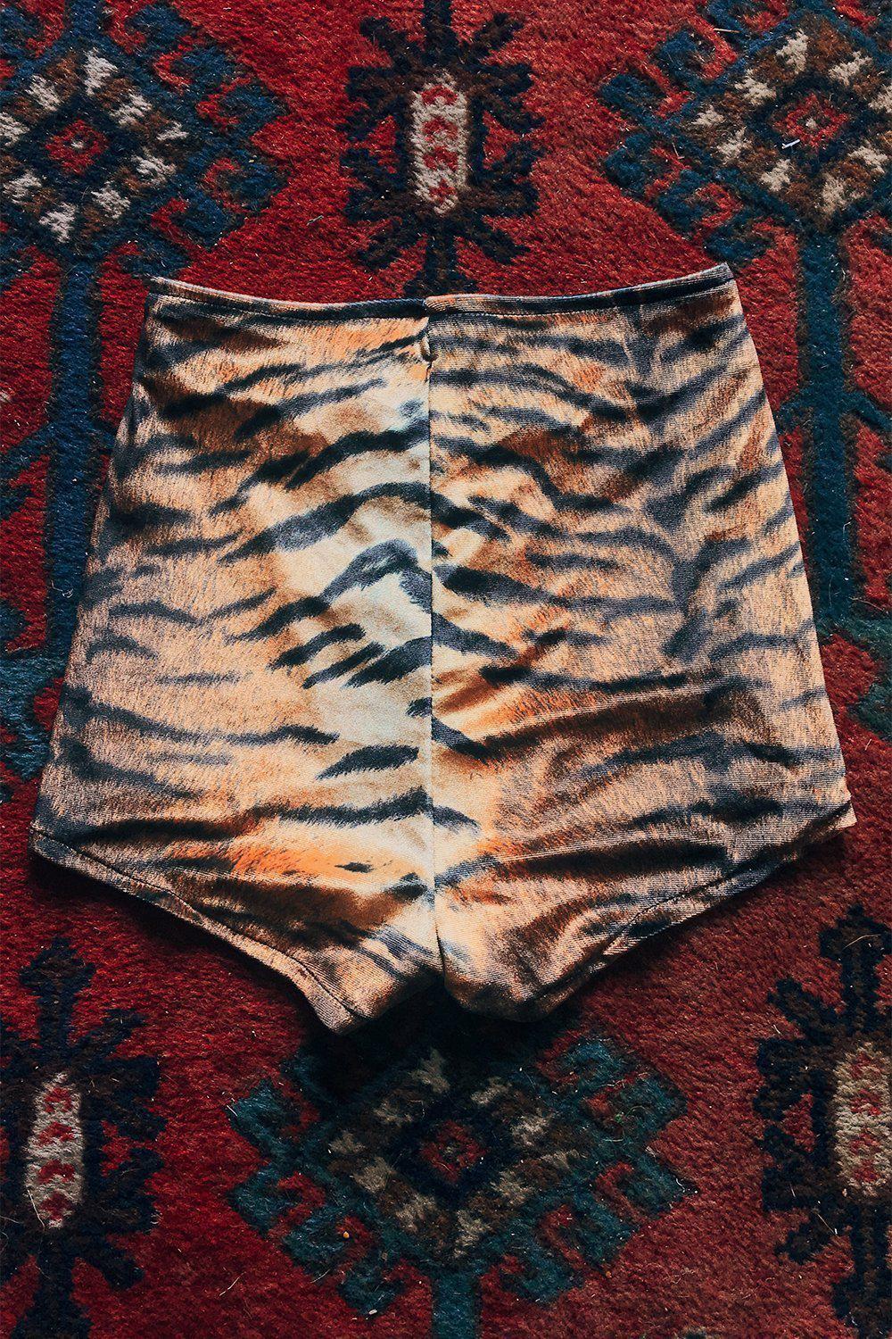 Z Velvet Grommet Shorts・Tiger, bottoms, BAD VIBES, BACKBITE
