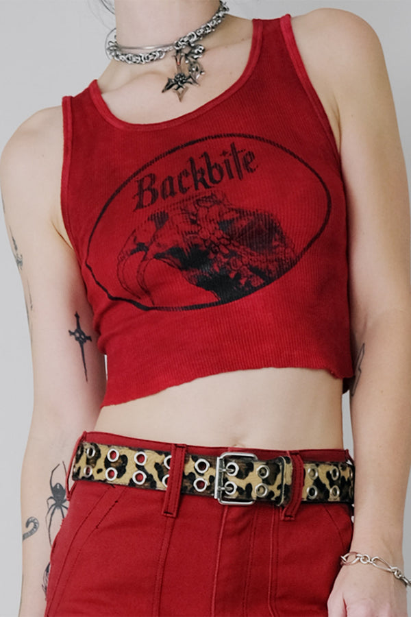 Snakebite Tank | Hand-Dyed Red