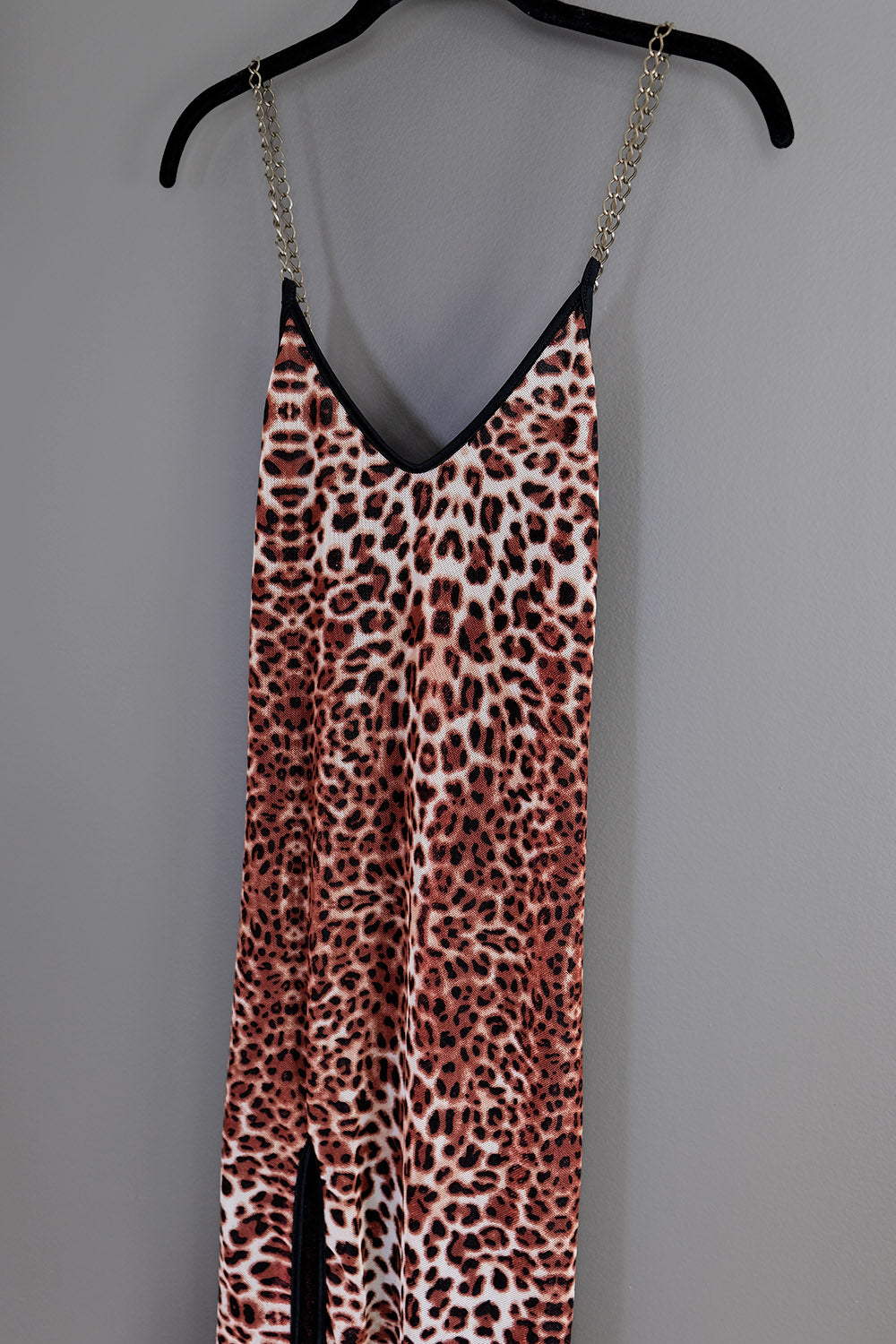 OOAK Angelina Chain Dress in Leopard & Red Metallic Mesh | One In Stock