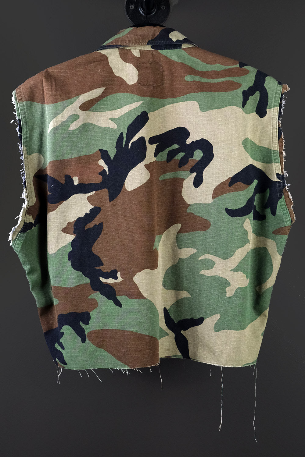Customized Vintage Cropped & Patched Camo Vest