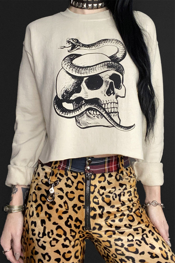 Serpent Skull Ecru 50/50 Sweatshirt | In Stock