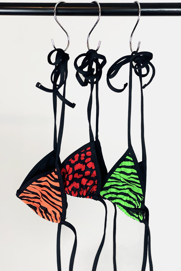 Neon Green Zebra String Bikini Set | In Stock