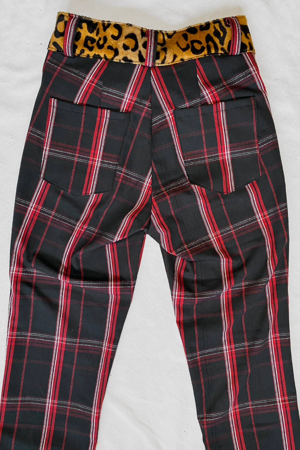 Trainspotting Pants: Leopard/Plaid | Size 24 & 25 In Stock