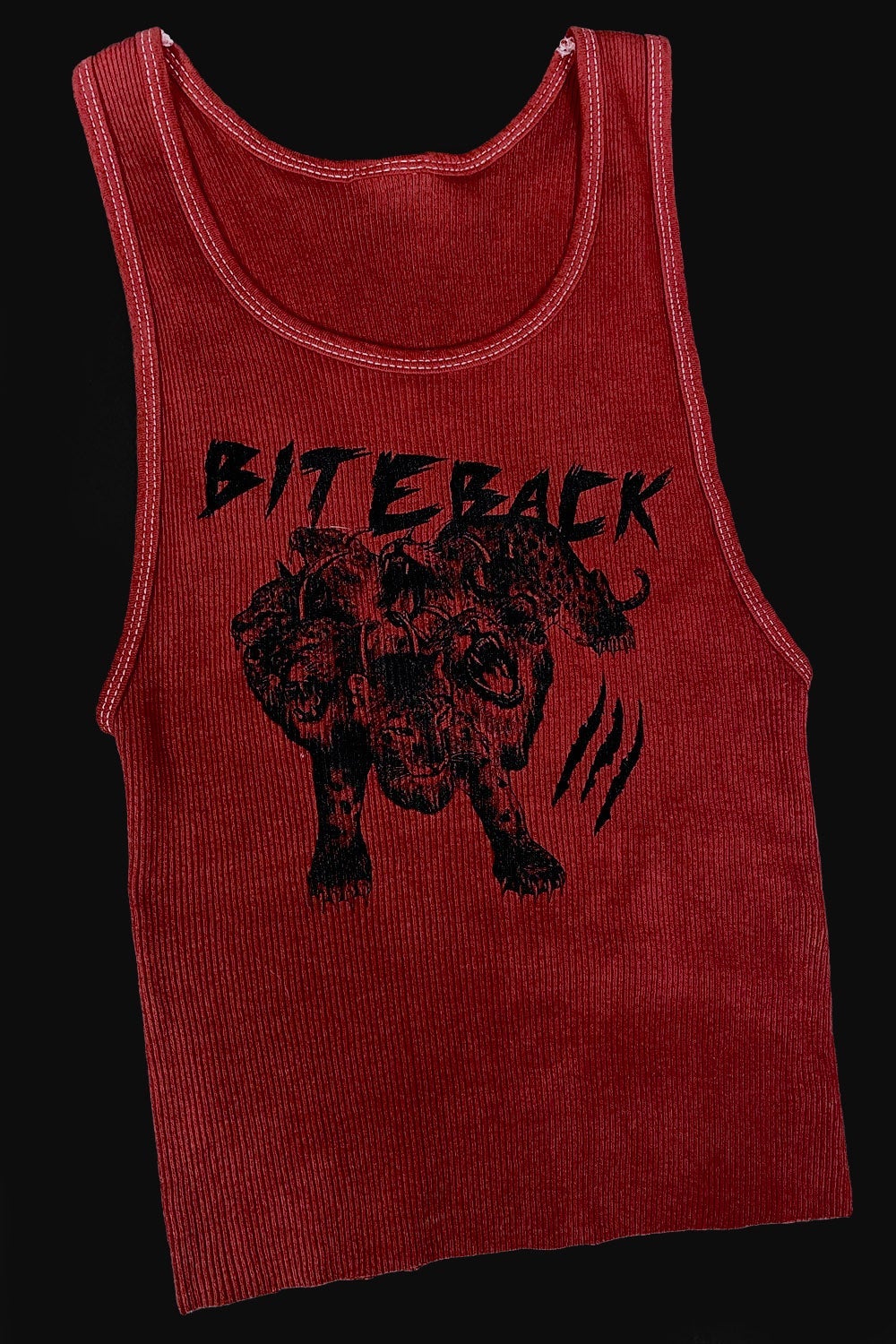 BITEBACK 7-Headed Beast Tank | Hand-Dyed Red