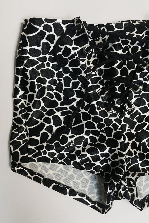 Nylon Spandex Grommet Shorts・Wild Animal, bottoms, BAD VIBES, BACKBITE