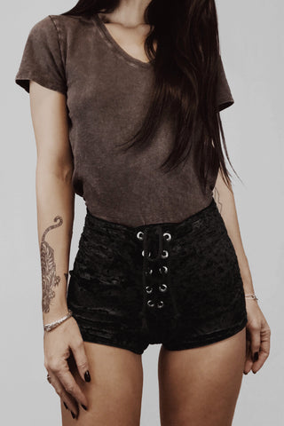 Black Velvet Hot Shorts | Made To Order