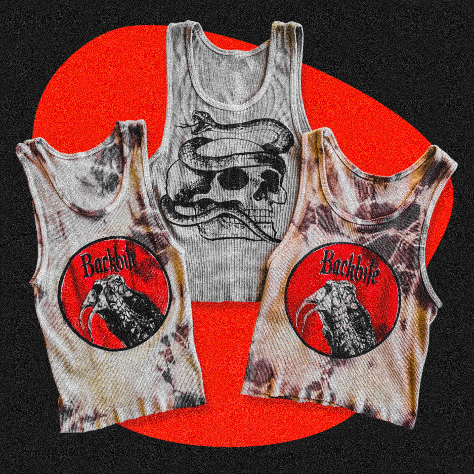 Serpent Skull on Hand-Dyed Tank | Made To Order