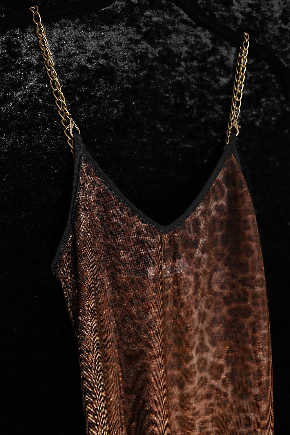 Bronze Leopard Heavy Metal Chain Dress | In Stock