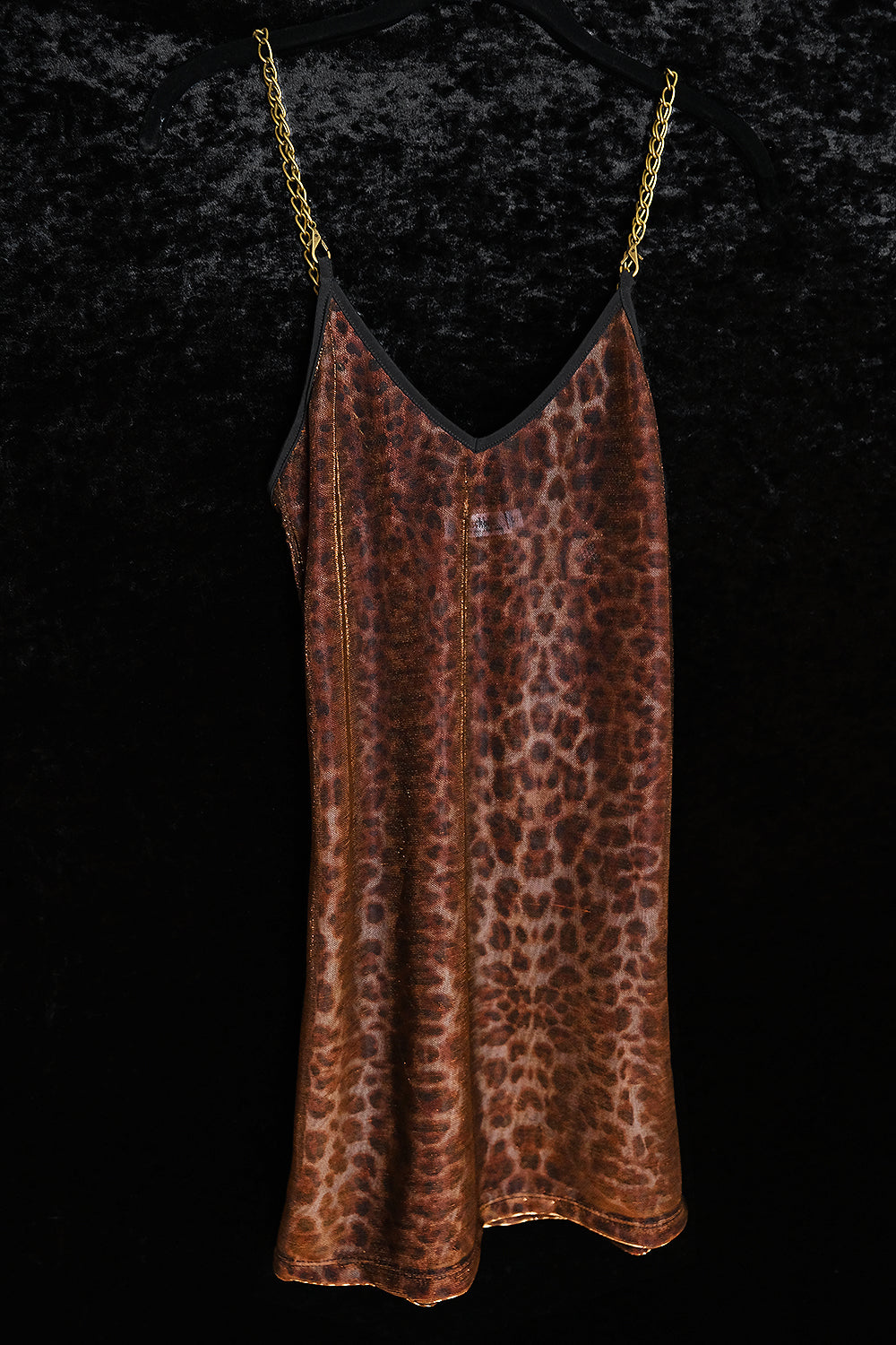 Bronze Leopard Heavy Metal Chain Dress | In Stock