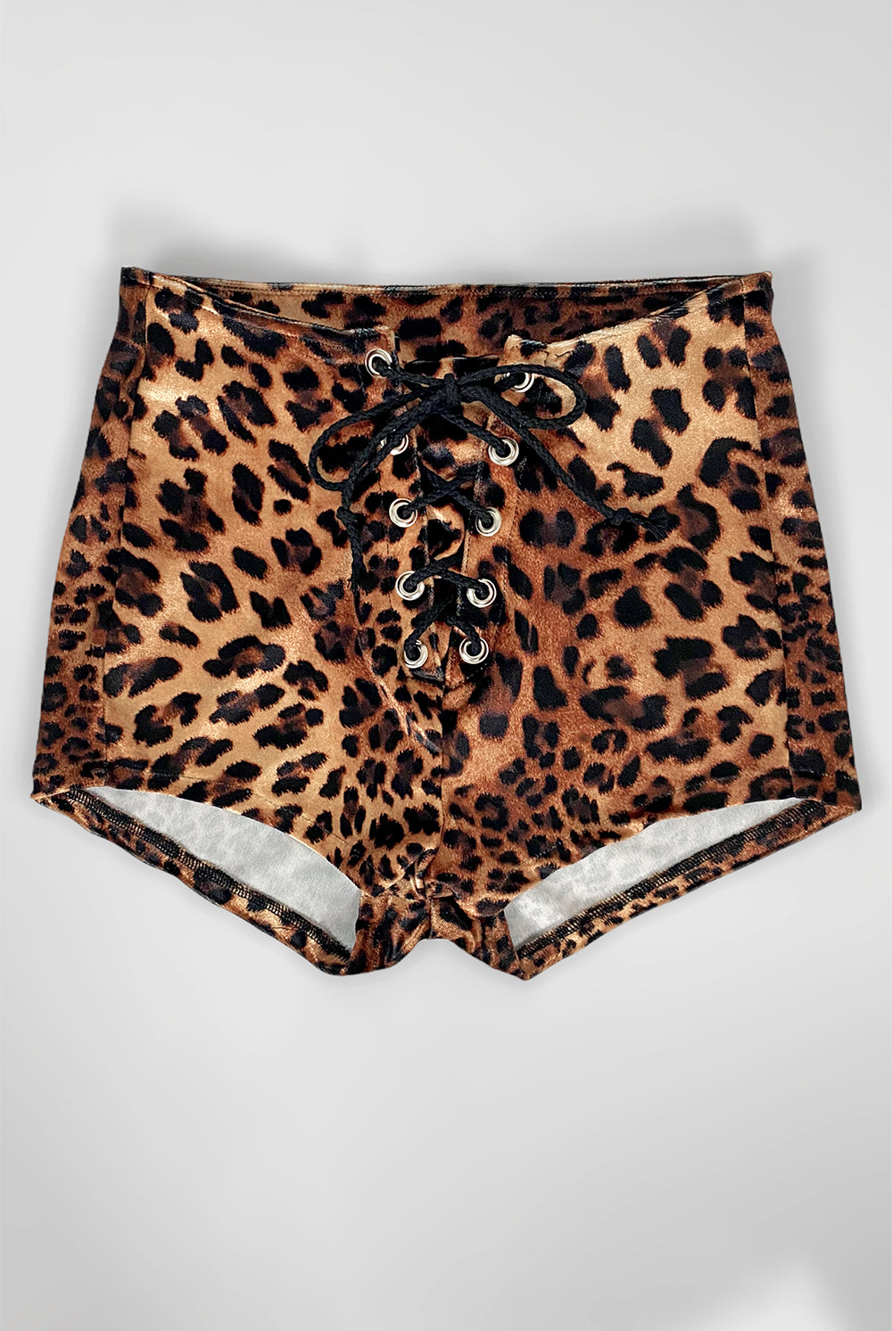 Leopard Velvet Grommet Shorts | Made To Order