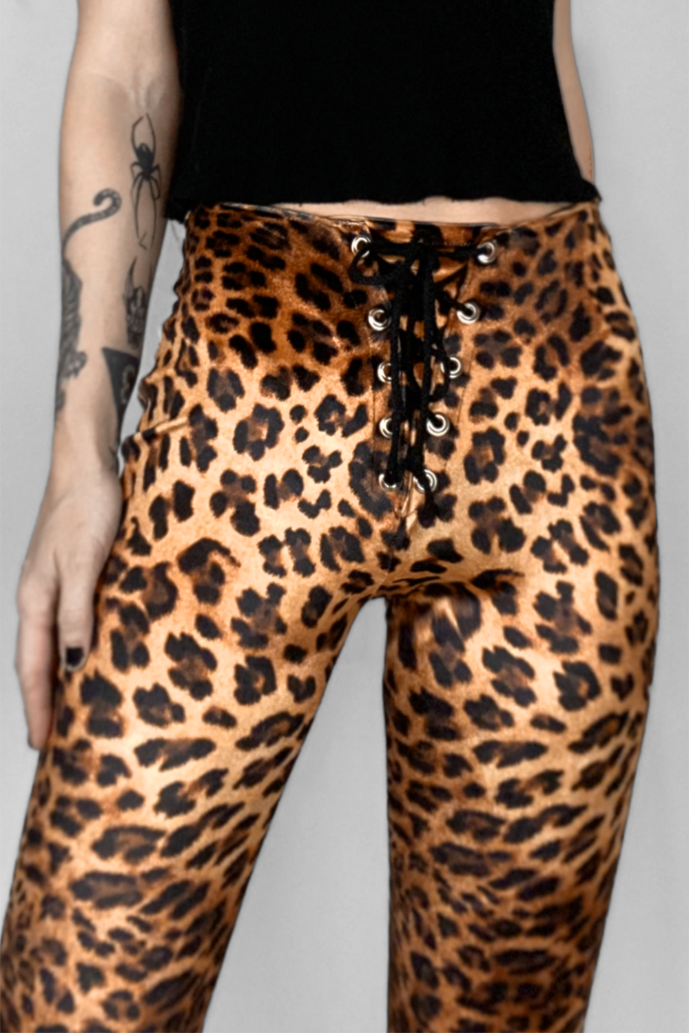 Leopard Velvet Grommet Pants | Made To Order