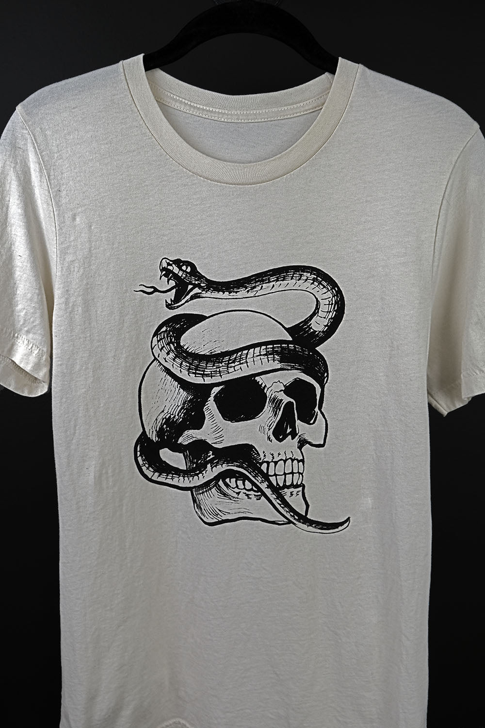 Serpent Skull on Thin White Tee