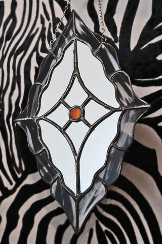 Marbled Zebra Glass Hanging Mirror - Handcrafted by Glass Revolver